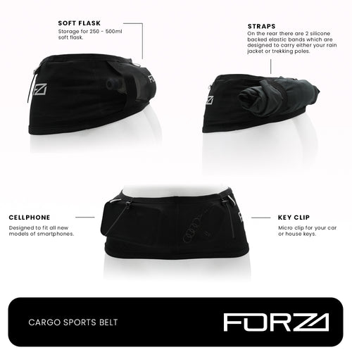 Forza Low-Profile Reflective Sports Running Belt - Cycling/Hiking/Walking