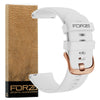 FORZA Elite 20mm Quick Release Watch Strap for Garmin - White - Rose Gold Buckle