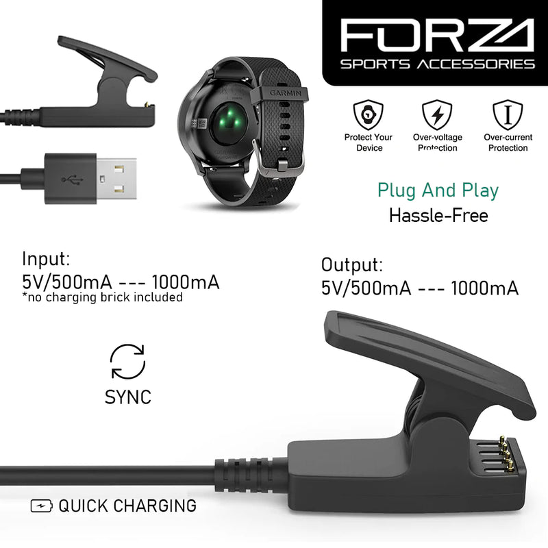 FORZA USB Clip Charging Cable for Garmin Approach Forerunner Lily vivo Forza Trading