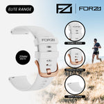 FORZA Elite 20mm Quick Release Watch Strap for Garmin - White - Rose Gold Buckle